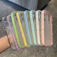 Coque de téléphone Premium en TPU à rayures blanches pour 17 Pro Max et 16, motif dessin animé, blocs de couleur, transformable instantanément