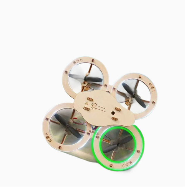 DIY Wooden Assembly RC Quadcopter Drone, Educational STEM Learning Toy Remote Control Aircraft for Children