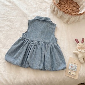 TongXingYuan Girls Denim Sleeveless Dress Tulip Skirt Breathable Summer Wear - Product Image 2