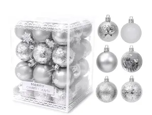 Ornements de Noël Sphères de Noël de luxe Boules Ensemble de boules de Noël en plastique