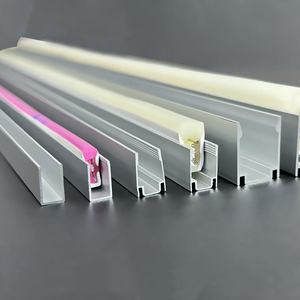 Profilé en aluminium en forme de U pour bande LED néon en silicone 11,7 18,4 mm 15,8 mm, clips de fixation en aluminium pour barre lumineuse LED - Product Image 1