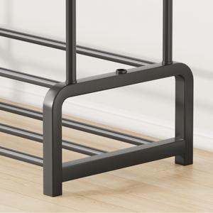 110 מודרני מוט מתכת בד מתלה פלסטיק תחתון חלודה מעיל עמיד למטה סלון בגדים אחסון בגדים אחסון כפול שכבת מדפים - Product Image 4