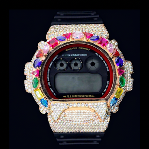 Montre Homme de Luxe RAMDUT IMPEX avec Lunette en Moissanite Givrée et Cristaux Scintillants Faits Main Modèle Vt-50 – Idéale pour le Quotidien, Tendance et Cadeau Parfait - Product Image 1