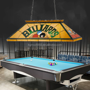Lustre LED de style Tiffany pour table de billard de 42 pouces, verre teinté personnalisé, éclairage pour salle de billard, salle de snooker, bar - Product Image 4