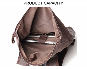 Custom Vintage Large Canvas <strong>Back</strong> <strong>Pack</strong> <strong>Waterproof</strong> Waxed Canvas Genuine Leather Backpack for Men - Product Image 6