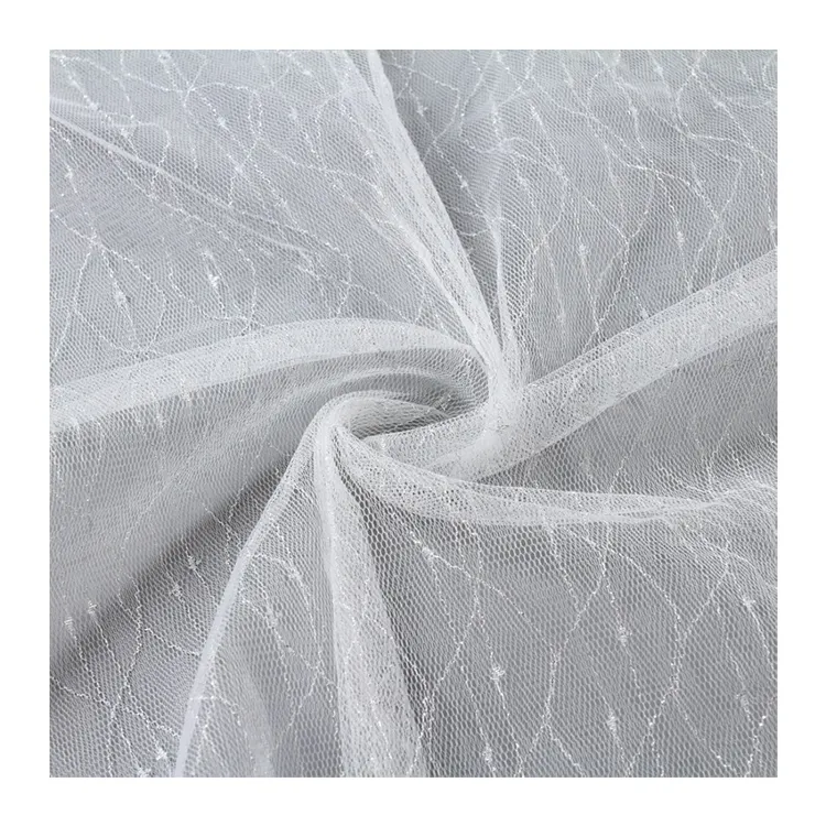 Sıcak satış farklı türleri düğün dokuma beyaz dantel kumaş afrika parti elbise için tül
