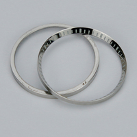 Anillo de capítulo luminoso súper azul de acero inoxidable 316L H&T compatible con SKX007, negro y plateado