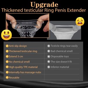 Manchons de pénis Rts Dildos pour agrandissement masculin, avec texture rugueuse, pour l'agrandissement, avec dispositifs de maintien Wolf, pour l'apathie sexuelle, spécial pour femmes, avec granules luminescents, <span class=keywords><strong>préservatif</strong></span> ludique, Srne Asf - Product Image 5