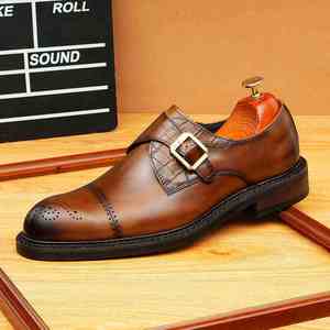 Zapatos Oxford de Diseño Italiano de Talla Grande en Venta al por Mayor Zapatos Formales Casuales para Hombre con Función de Aumento de Altura y Punta Cuadrada - Product Image 3
