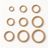Anneaux de lancer en corde de jute naturelle, épaisseur 1,4 cm, torsadés à 3 brins, décoration rustique, faits à la main, tissés, unisexe
