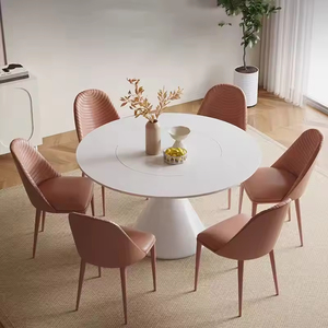 Table de salle à manger moderne Butter avec plateau en pierre frittée et base multifonctionnelle, mobilier de maison - Product Image 4