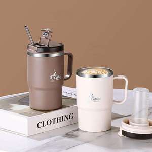 แก้วกาแฟสแตนเลสสุญญากาศ <span class=keywords><strong>3</strong></span> in 1 พร้อมที่กรองชา ช้อนพับได้ ป้องกันการรั่วซึม เหมาะสำหรับเดินทางและใช้ในออฟฟิศ - Product Image 2