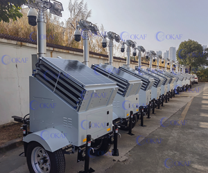 Tour de surveillance mobile solaire hors réseau avec CCTV, 4G, <span class=keywords><strong>WIFI</strong></span>, Internet par satellite Starlink et système de sécurité solaire - Product Image 6
