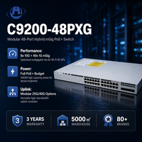 Switch de Red Empresarial Modular StackWise-160 C9200-48PXG de 48 Puertos PoE+ 8x10G Multigigabit