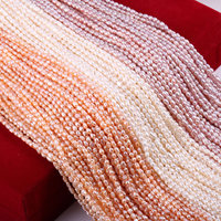 Perles de culture d'eau douce naturelles de style tendance 2*3mm 3*4mm 4*5mm en forme de riz, roses, blanches et violettes