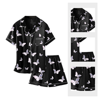 Ensemble de pyjamas en satin pour filles Offres Spéciales été couleur unie pyjamas pour enfants de haute qualité ensemble de pyjamas en satin à manches courtes pour enfants