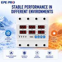EPEPRO EPNP-100N 100A Relais de protection triphasé réglable AC80-400V contre les surtensions et les sous-tensions avec affichage numérique