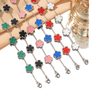 Vendita calda 18K oro Van bracciale da donna alta qualità <span class=keywords><strong>quadrifoglio</strong></span> 13MM biadesivo geometrico Trendy in acciaio inox - Product Image 1