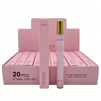 Parfum pour femme en format voyage 35 ml, style rose, 20 pièces par boîte, spray longue durée, vente en gros