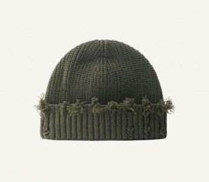 Wholesale Solid Color Unisex Winter Beanies <b>Hats</b> <b>for</b> Men Custom Knitted Distressed Design Custom Logo Promotional Use High - Product Image 6
