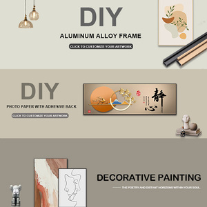 <span class=keywords><strong>Pintura</strong></span> al Óleo Abstracta <span class=keywords><strong>de</strong></span> Lujo en 3D, Personalizada Digitalmente, Caballos Galopando al Atardecer, Lienzo Decorativo Enmarcado Ecológico - Product Image 5