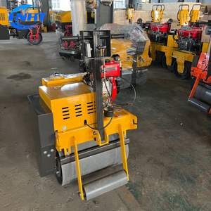 รถบดแบบดรัมเดี่ยวขนาดเล็ก พร้อมเครื่องยนต์ฮอนด้า ระบบไฮดรอลิกเต็มรูปแบบ ปั๊มและมอเตอร์ สำหรับบดอัดแอสฟัลต์/ดิน - Product Image 1