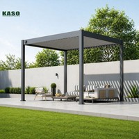 Luxuriöse Automatische Bioklimatische Lamellendach-Pergola 10x12ft 10x20ft Wetterfest Windbeständig Motorisierte Aluminium-Pergola