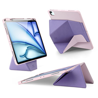 Étui de protection en cuir PU pour tablette iPad Air 13 pouces M4/M3/M2 (2026/2025/2024) avec coque arrière en TPU et support MagSafe