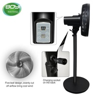 Ventilateur éolien de bateau à 9 vitesses rechargeable à énergie solaire 12 pouces 12V avec télécommande pour application automobile.