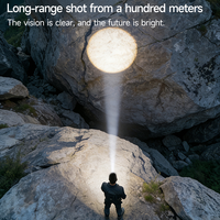 Lampe frontale LED rechargeable, angle réglable, faisceau longue portée avec indicateur de batterie pour le camping et la randonnée en extérieur