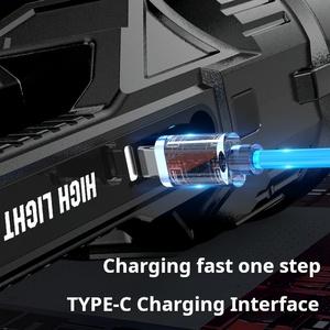 USB có thể sạc lại XHP50 COB săn bắn ngọn đuốc ABS cơ thể năng lượng mặt trời đèn pin với cao IP65 đánh giá cho trường hợp khẩn cấp cầm tay tìm kiếm ánh sáng - Product Image 3