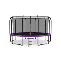 Trampolín Zoshine de 8/10/12/15/16 pies para niños, duradero, de PVC y acero, con red de protección, ecológico, resistente a la intemperie, seguro para niños