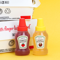 Bouteille d'assaisonnement portable pour la cuisine Mini bouteille de ketchup Petite marmite portable Sauce à salade Ketchup Miel Moutarde 25ml