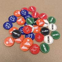 Jetons en plastique personnalisés, durables, écologiques et non toxiques avec logo sur mesure pour jeux, vente en gros, jetons arrondis, OEM/ODM disponibles