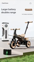 Tricycle électrique pour enfants avec poignée de poussée, voiture jouet multifonctionnelle à 3 roues pour tout-petits, poussette d'extérieur, plusieurs couleurs
