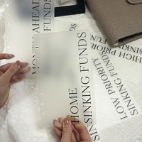 Personnalisé Mat Réutilisable Résistant Aux Rayures Robuste En Plastique PP Motivation Fonds Naufrage Planificateur D'épargne Diviseur A6 Tableau De Bord Givré