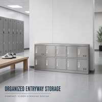 Armoire casier compacte en stratifié assemblée en acier inoxydable 304 201 à 18 portes avec serrure à clé pour le rangement des chaussures du personnel hospitalier