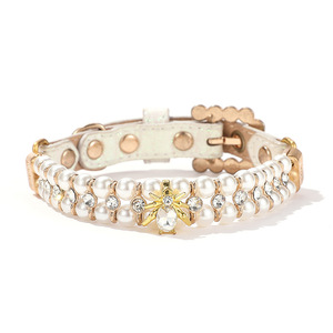 Collier de luxe pour animaux de compagnie en perles avec breloque en forme de coléoptère |   Collier élégant en forme de <span class=keywords><strong>coccinelle</strong></span> pour chats et petits chiens |   Boutique d'accessoires pour chiots - Product Image 5