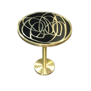 Ensemble de table basse en quartz cadre en bois de taille standard pour salon meubles de maison élégant Design classique Style moderne noir - Product Image 1