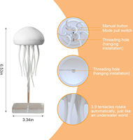 Lampe de chevet méduse silencieuse améliorée avec dégradé RGB, pieds dansants et commande vocale – Lampe LED méduse flottante