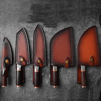 Couteau de Chef Classique à Lame Martelée en Acier Inoxydable avec Manche en Bois pour Découper Efficacement la Viande et les Os