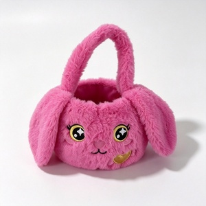 Customized Bunny plush bag,Rabbit plush handbag,Pink plush bunny <b>purse</b>,Animal plush tote bag, bunny plush bag - Product Image 1