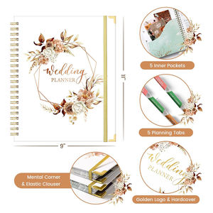 Agenda de Bodas Personalizada A5 con Espiral, Diseño de Lujo en Blanco de Alta Calidad, Papel Ecológico con Detalles en Dorado, 80 Hojas Personalizables - Product Image 2