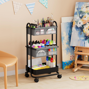 <span class=keywords><strong>Carrito</strong></span> de Almacenamiento Metálico con Ruedas <span class=keywords><strong>para</strong></span> Bebés, 3 Niveles, Contenedores de Tela Oxford Sostenible, <span class=keywords><strong>Organizador</strong></span> Portátil <span class=keywords><strong>para</strong></span> Pañales de Recién Nacidos - Product Image 4