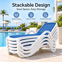 Chaise de plage pliante en maille imperméable pour piscine en plastique d'extérieur