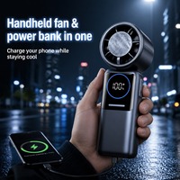 Nouveau mini ventilateur portable USB haute capacité avec fonction de refroidissement par glace, contrôle de vitesse progressif, autonomie de 12 heures, 5V