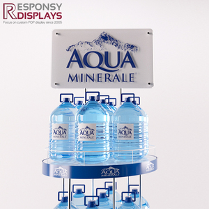 Estante de botella de agua de galón de metal con suelo de 3 niveles desmontable y extraíble personalizado estilo de exhibición - Product Image 4