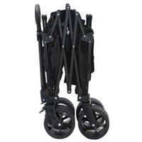 Poussette pliable légère multifonctionnelle avec cadre en alliage d'aluminium, design pliable à 4 roues pour l'extérieur, capacité de charge de 50 kg