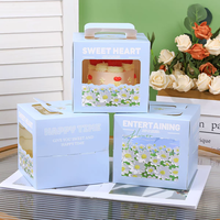 Boîte de transport transparente portable pour gâteaux avec poignée, conteneur jetable de qualité alimentaire pour pâtisseries, idéal pour les anniversaires, mariages et cadeaux de fête