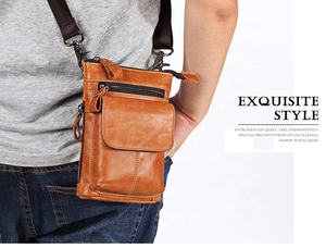 Bolso Bandolera Pequeño de Cuero Genuino de Vaca Andong para Hombre, Bolsos de Mensajero, Riñonera Retro de Moda para Hombre - Product Image 3